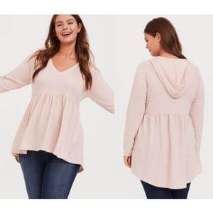 Torrid Babydoll Hoodie Hooded Sweater Top Size 0 Large